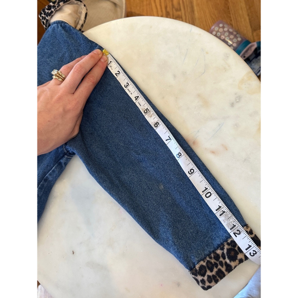 4T Vintage Disney Store Disney Minnie Mouse Denim Jacket Leopard Print Elegance - Picture 11 of 12